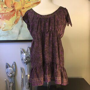 100% Silk Upcycled Fairy Grunge OAK Babydoll Tank Top M/L